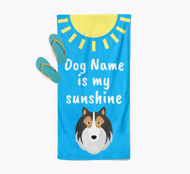 Personalised Pool Towel '{dogsName} is my Sunshine'